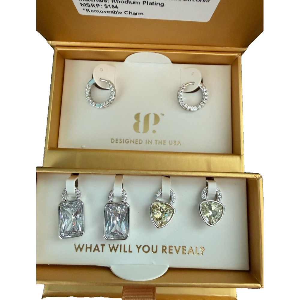 Bomb Party Charming Hoops A Classic Always ER23036 Lemon & Diamond CZ NEW